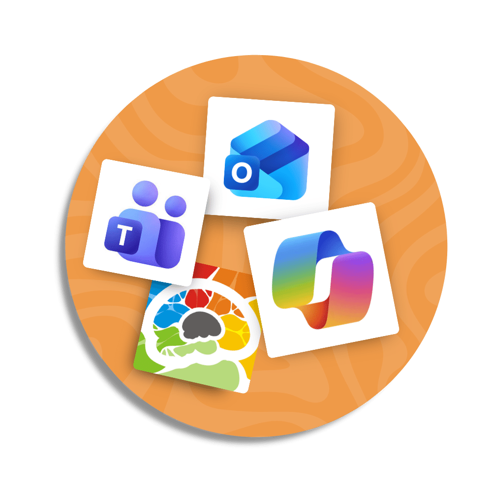 Bigger Brains eLearning is available through Outlook, Teams, and Microsoft Copilot